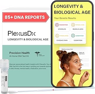 Longevity & Healthy Aging Genetic Test | 85+ DNA Reports Including Biological Age, Telomere Length, Cognition, and Lifespan | Custom Supplement, Diet, and Lifestyle Recommendations