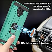 Vista 4 de Funda para Redmi Note 9 Pro, Note 9s/Note 9 Pro Max, con 3 protectores de pantalla de vidrio templado, soporte de anillo integrado y soporte