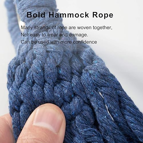 Miniatura 5 de Tintonlife - Hamaca brasileña para 2 personas con bolsa de transporte, lona de algodón, para patio, porche, jardín exterior, para uso en exteriores,