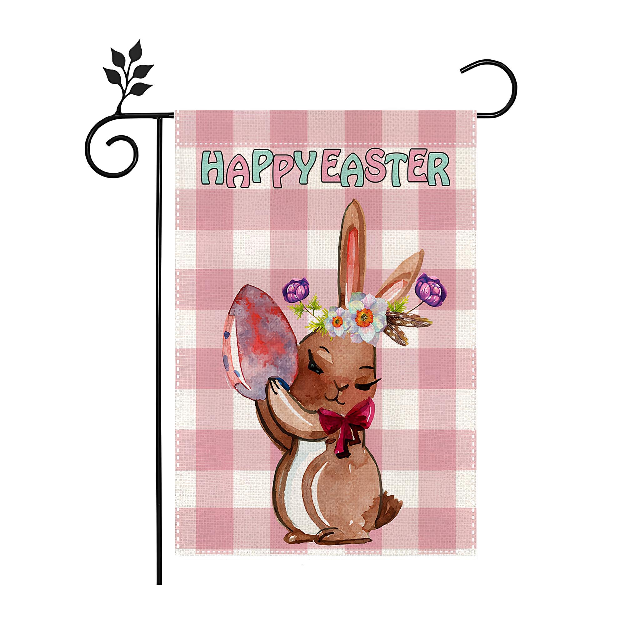 Ogiselestyle Oster-Gartenflagge – Doppelseitig, 31,5x45,7 Cm (Osterhase, Frühling)