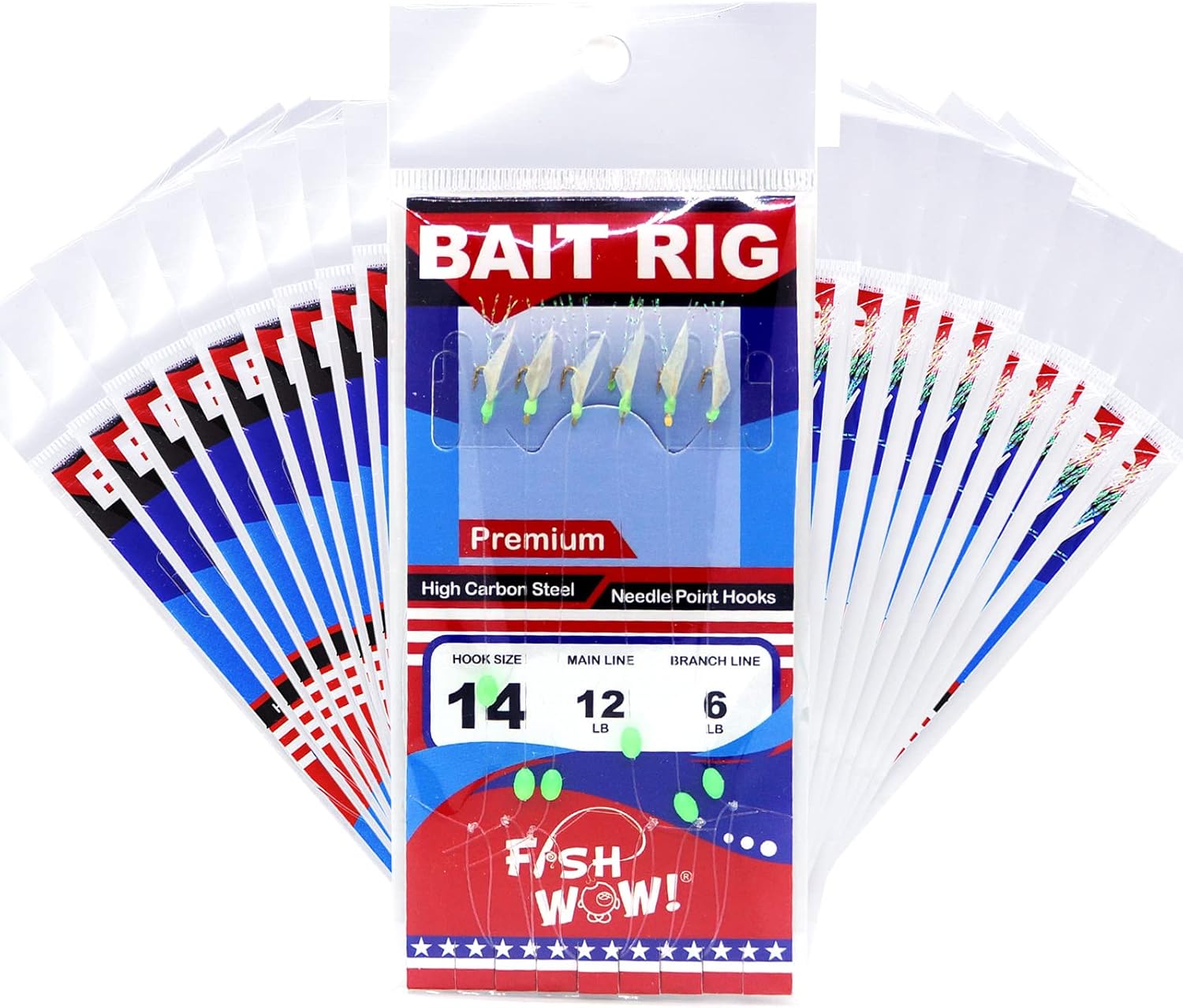 Size 14 Fishing Premium Bait Rig - 20 Packs