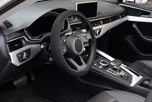 Miniatura 6 de KAFEEK Funda elástica para volante, cálida en invierno y fresca en verano, universal de 15 pulgadas, seda de hielo transpirable de microfibra