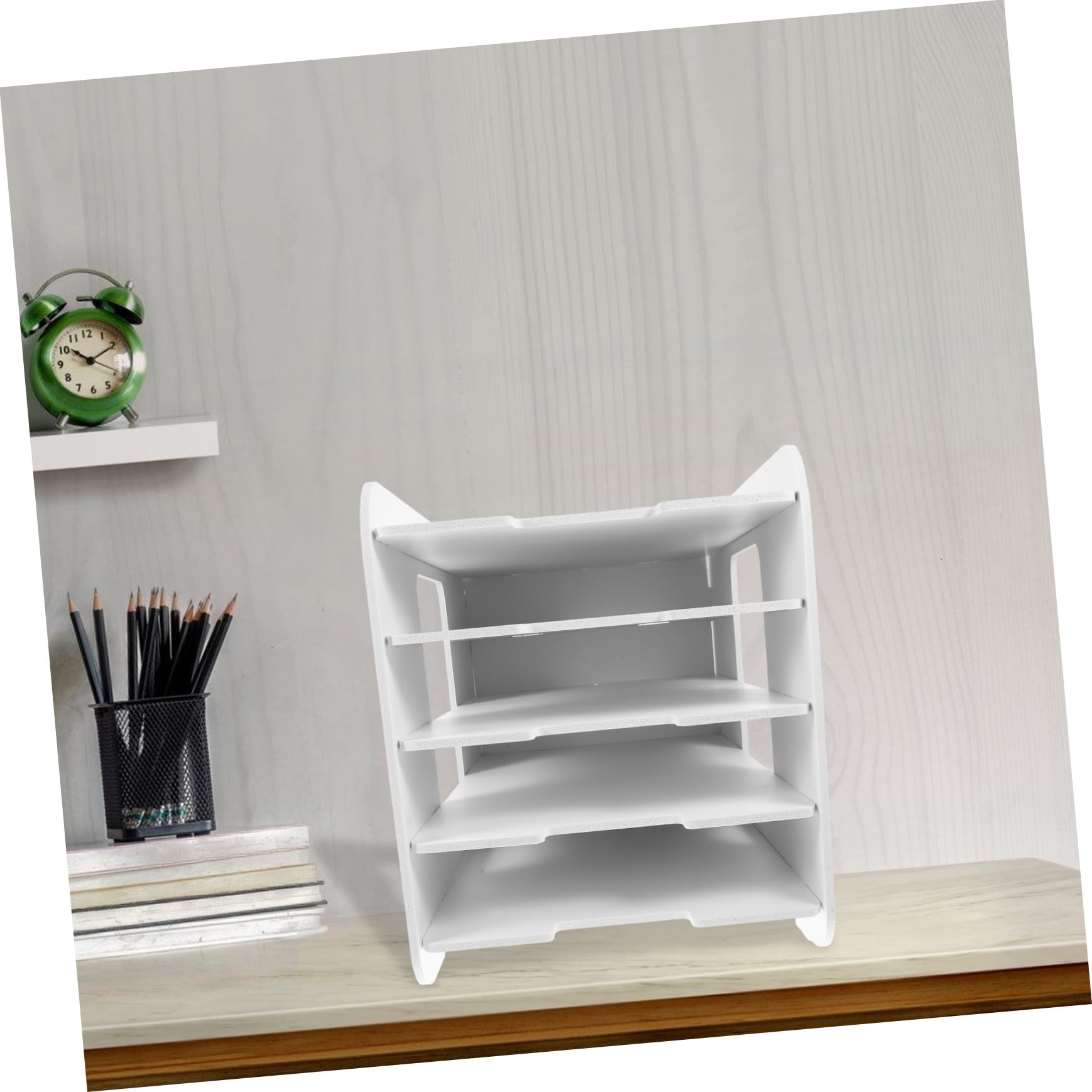 ARTIBETTER Stapelbarer Datei Organizer 5-lagig aus Kunststoff A4 Dokumentenablage Wetterbeständig Ablageregal für Büro und Schreibtisch