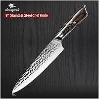 Vista 2 de GOND 8 Inch Chef Kitchen Knife High Carbon Stainless Steel Cooking Tool Slicing Knives Cutting Meat Vegetable Kitchen Knives Sharp Chefs Steak