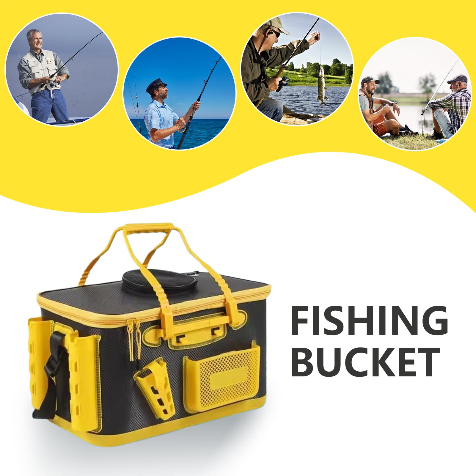 Lebendköder Eimer | Kühlbox tragbar multifunktional für Fische | Angelzubehör für Boot Camping Kajak Auto und Seetransport