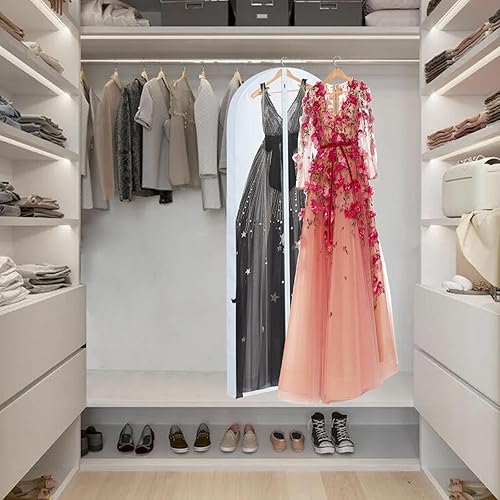 Miniatura 6 de BEISHIDA Bolsa para vestido de novia de 71 pulgadas, bolsa para vestido de novia con asa de transporte, bolsa de ropa de viaje para vestidos largos,