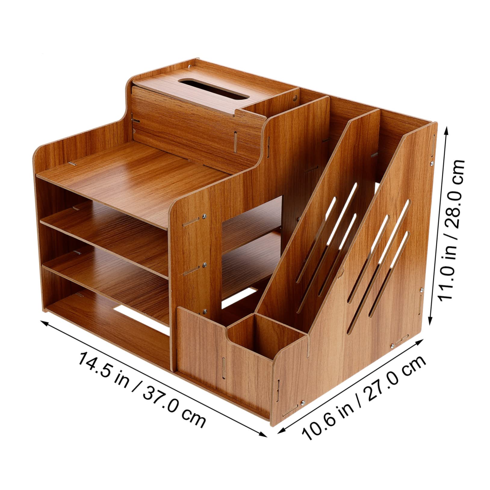 Angoily Étagère De Rangement De Table Bois Pour Papeterie Avec Structure Et Organiser Petits Objets