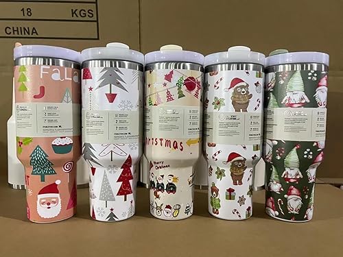 Miniatura 4 de VTIOD Vaso de 40 onzas con asa y tapa con pajilla, vaso aislado reutilizable, botella de agua de acero inoxidable 304, taza de viaje, apto para