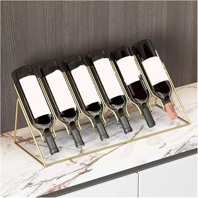 Soporte para Botellas de Vino Fodalob 2 Botellas Metal Dorado miniatura 4