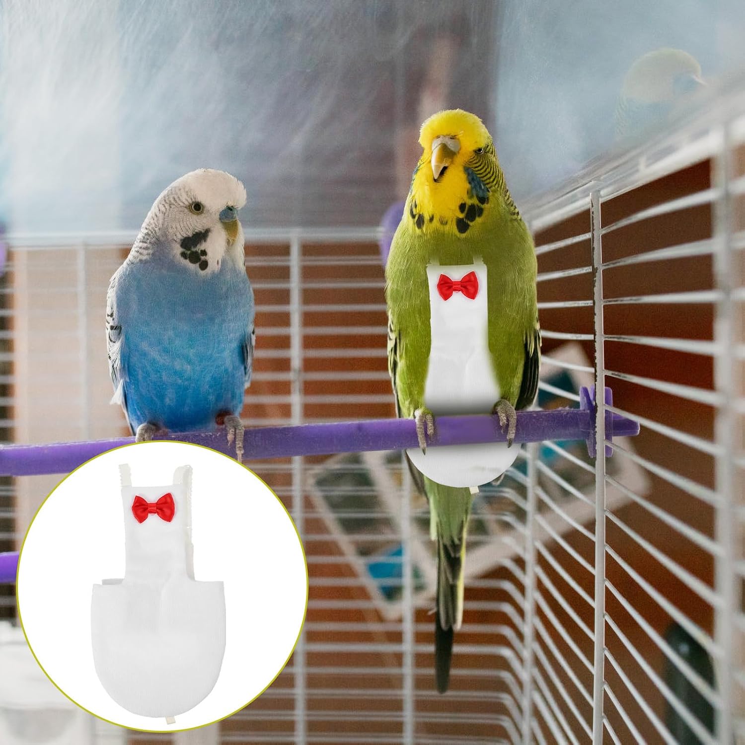 Bird Diapers for Parakeets and Parrots Reusable Breathable White Large Size Pigeon Diaper Outfit Suitable for Outdoor Flying Birds