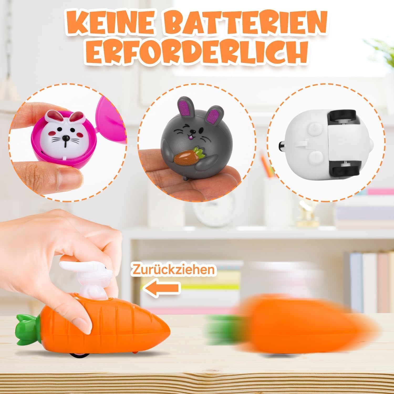 Ostergeschenke Kinder, 22x Ostern Aufziehbare Hasen mit Karotte Set, Räder Ostern, Ostern Geschenke Kinder, Osterdeko, Kleine Geschenke zu Ostern Kinder, Ostergeschenke Kinder 1 2 3 4 5 6 Jahre