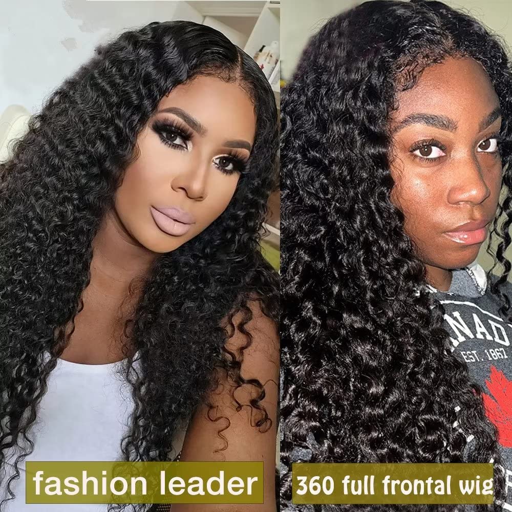 Amazon.com : 180% Density Natural Kinky Hairline 360 Lace  display picture 2
