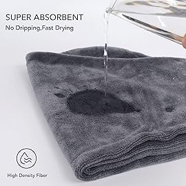 SINLAND Microfiber Hair Drying Cap Hair Towel Turban Twist for Women Fast Drying Towels Head Turban Absorbent Soft Lightweight 3 Pack Grey