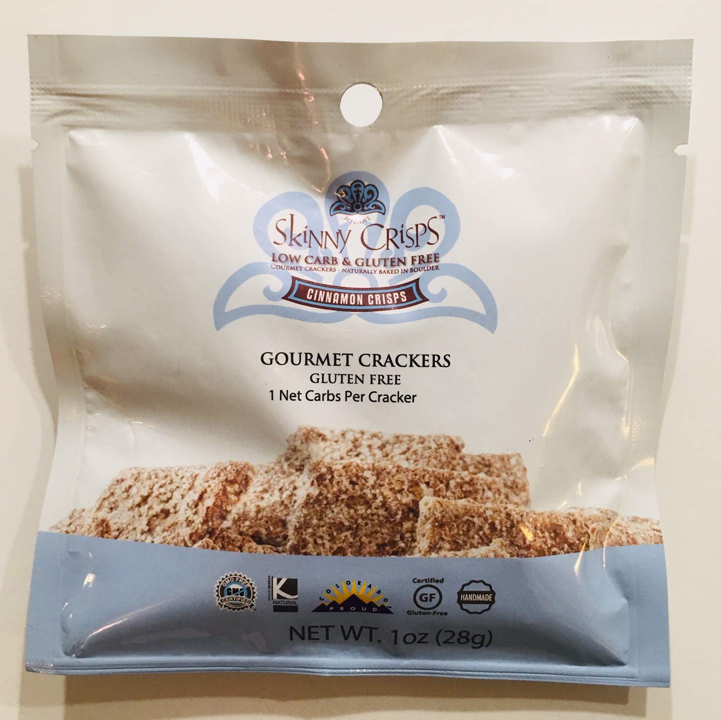 Skinny Crisps Cinnamon Gluten Free Crackers Snack Pack