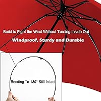 Vista 100 de LANBRELLA Paraguas plegable inverso compacto paraguas de viaje a prueba de viento automático Negro