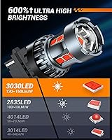 Vista 4 de SEALIGHT 3156 3157 Bombilla LED de freno roja, 3056 3457A 4057 4157 Bombilla LED con proyector de repuesto para luces intermitentes