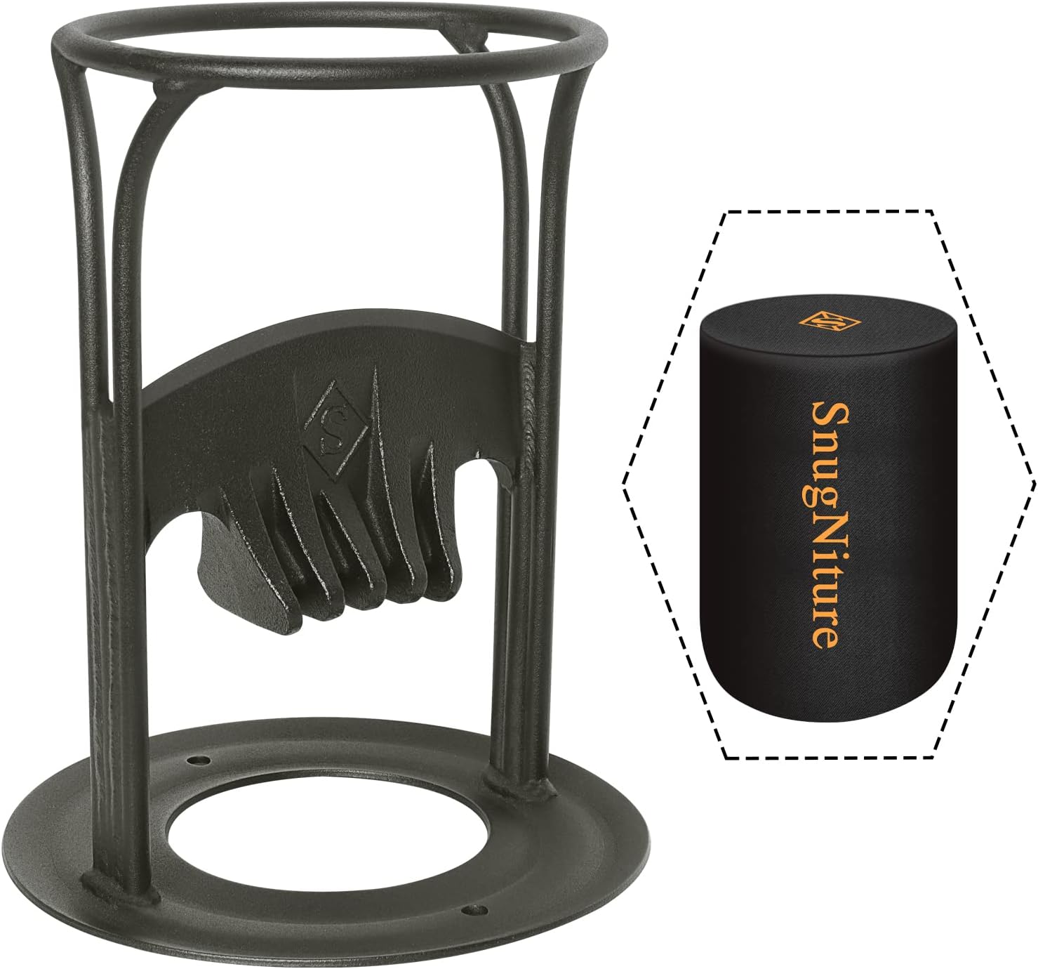 SnugNiture Firewood Kindling Splitter with Cover, Manual Kindling Log Splitting Tool, Cast Iron Log Splitting Wedge, Hand Sturdy Firewood Cutter, Splits Firewood Safely and Easily