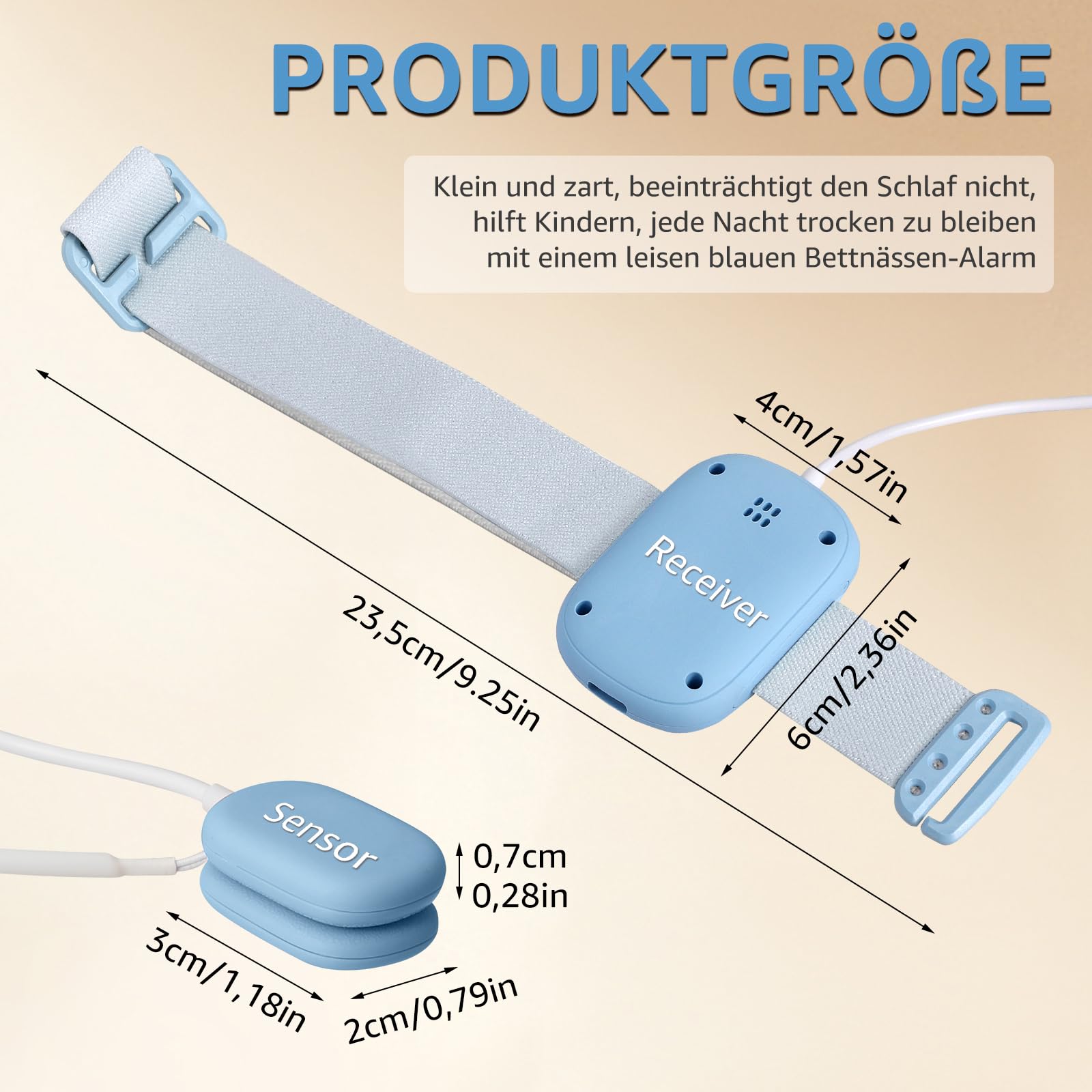 Alarme d'énurésie nocturne pour enfants et adultes VIHBRAI, sonnette pour pantalon avec 3 modes de fonctionnement, USB rechargeable, alarme de pot sans fil, alarme d'urine et vibration