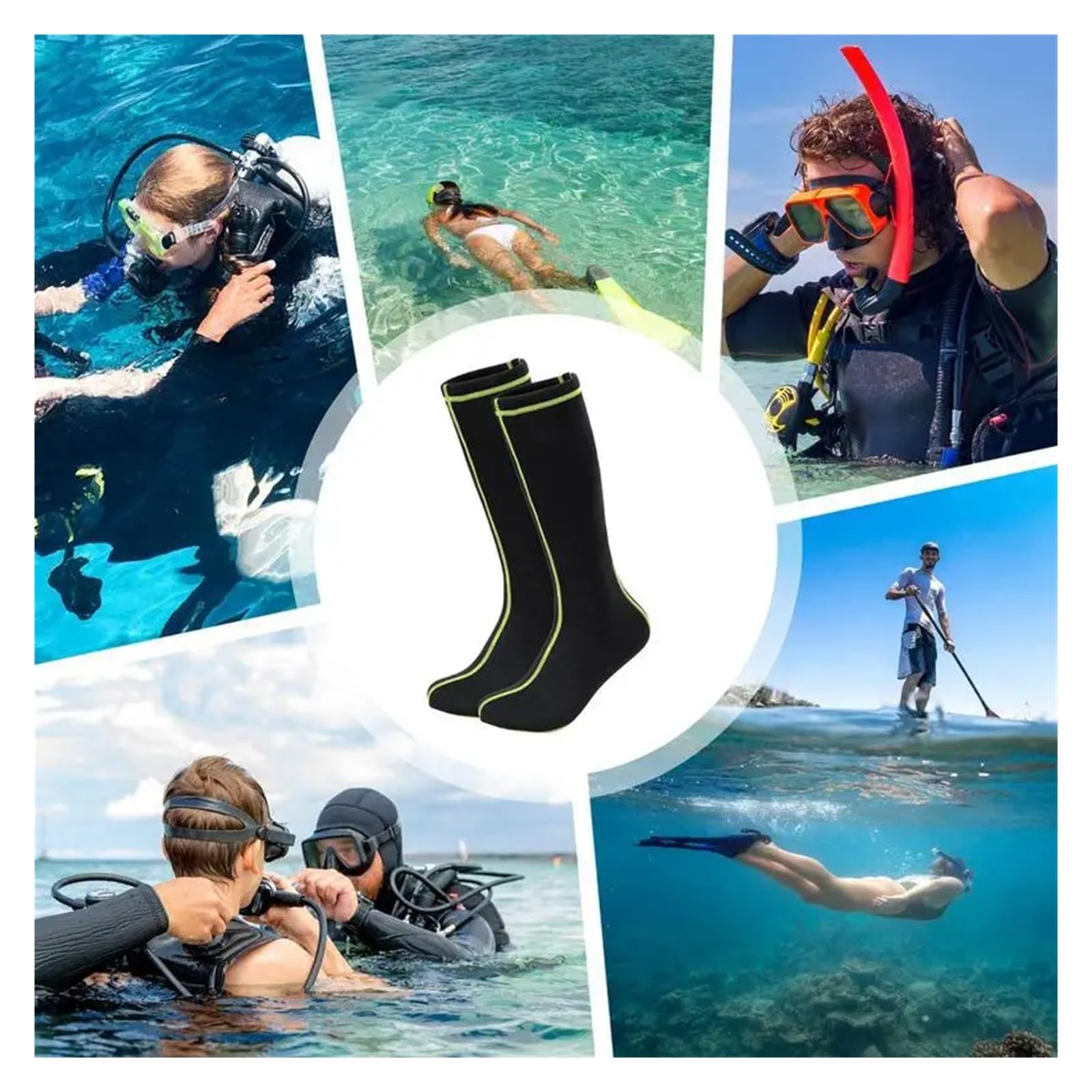 Calzari Sub Calzini Da Muta In Neoprene Antiscivolo, Anti-sabbia, Elastici, For Beach Volley, Calzini Lunghi Fino Al Ginocchio For Nuoto E Immersioni