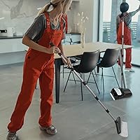 Vista 7 de Juego combinado de escoba con recogedor de 54 pulgadas de mango largo para el hogar, oficina, cocina, limpieza (negro y gris)