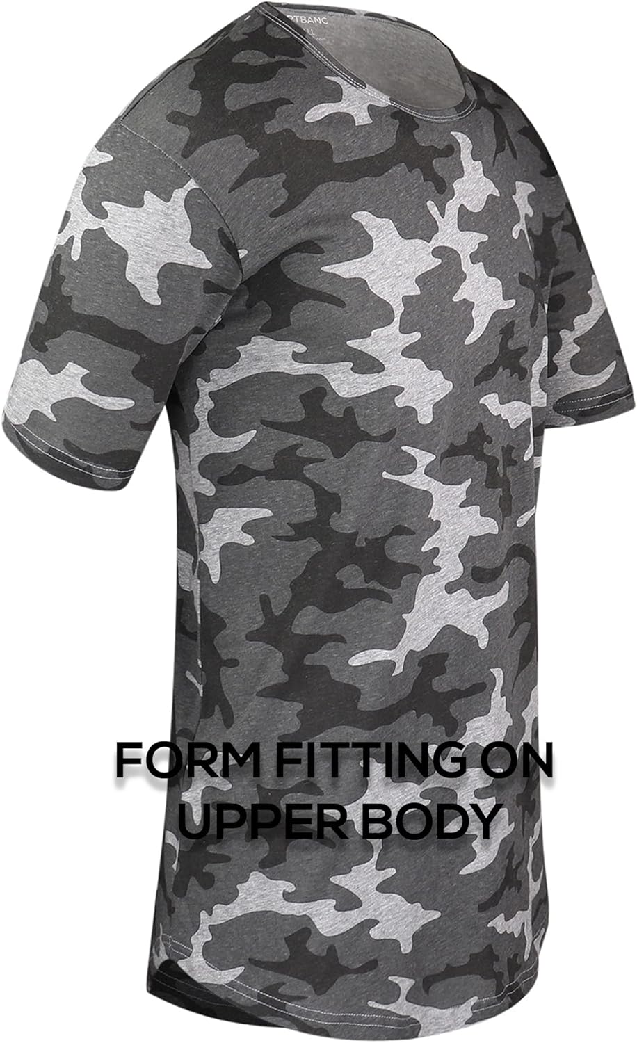 ShirtBANC Mens Hipster Hip Hop Long Drop Tail T Shirts Dropcut Shirt Long Line Shirt Small Camo Riverstone