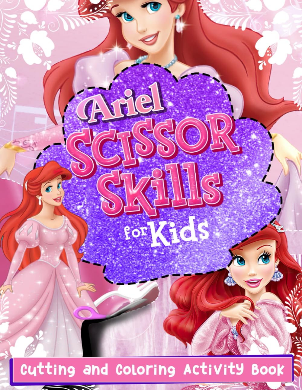Ariel Scissor Skills Book: Cutting And Coloring Activity Book