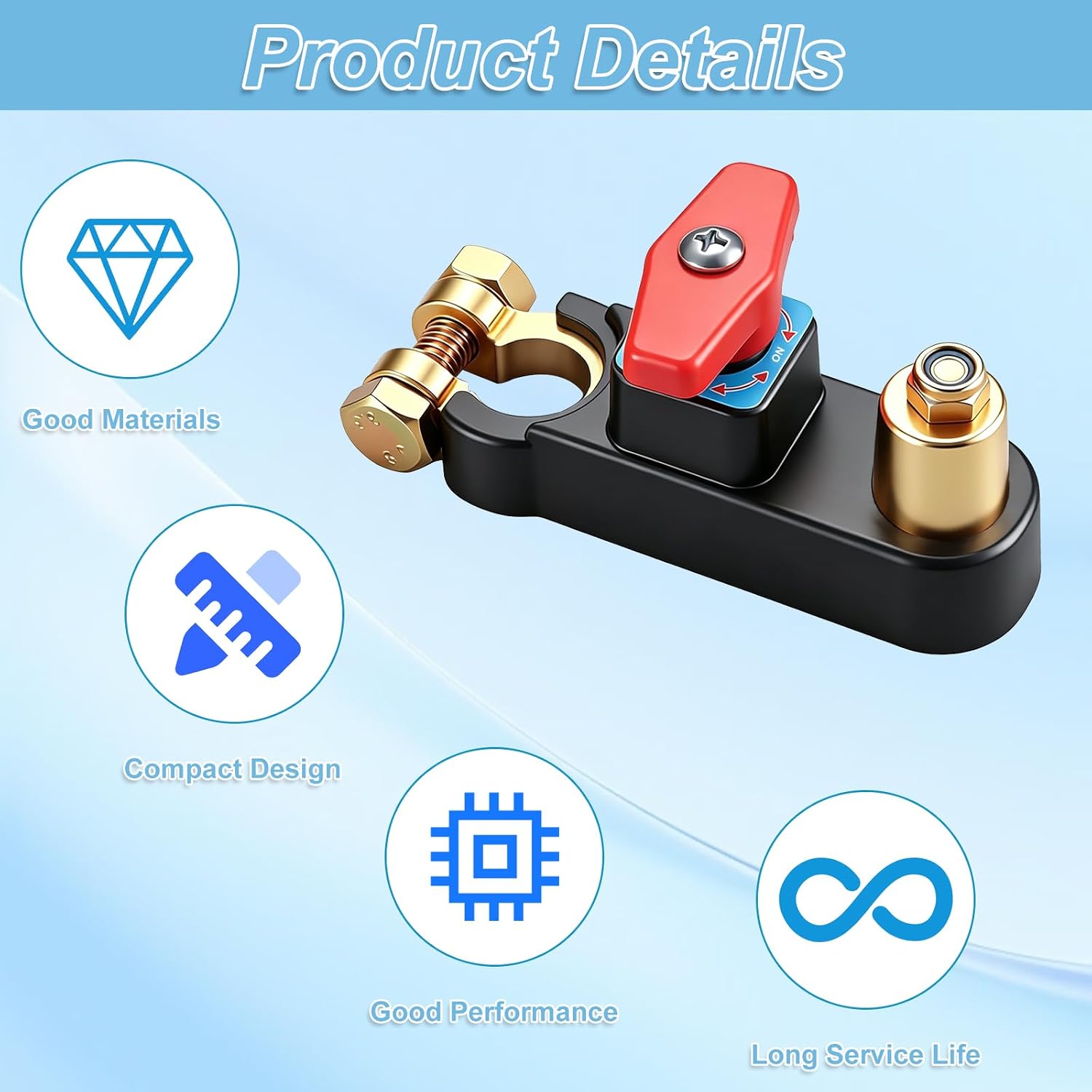 1Pcs Car Battery Power Cut-Off Switch Breaker, 12v-24v Disconnect Switch Smart Car Switch for Car Truck Boat Rv Supplies, Adjustable Pure Copper Stable Transmission High Conductivity