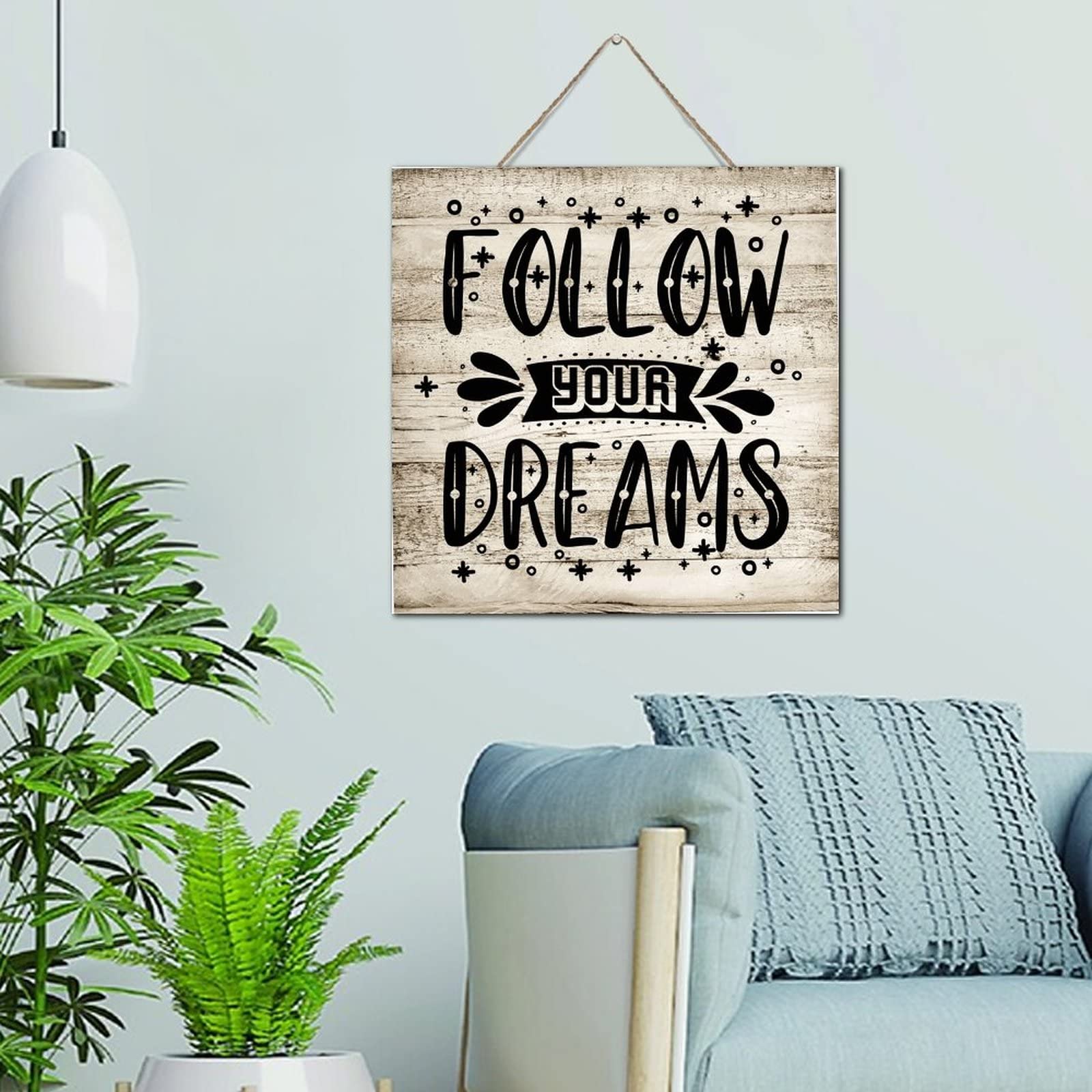 Cadre bois rustique Follow Your Dreams pour décoration de table