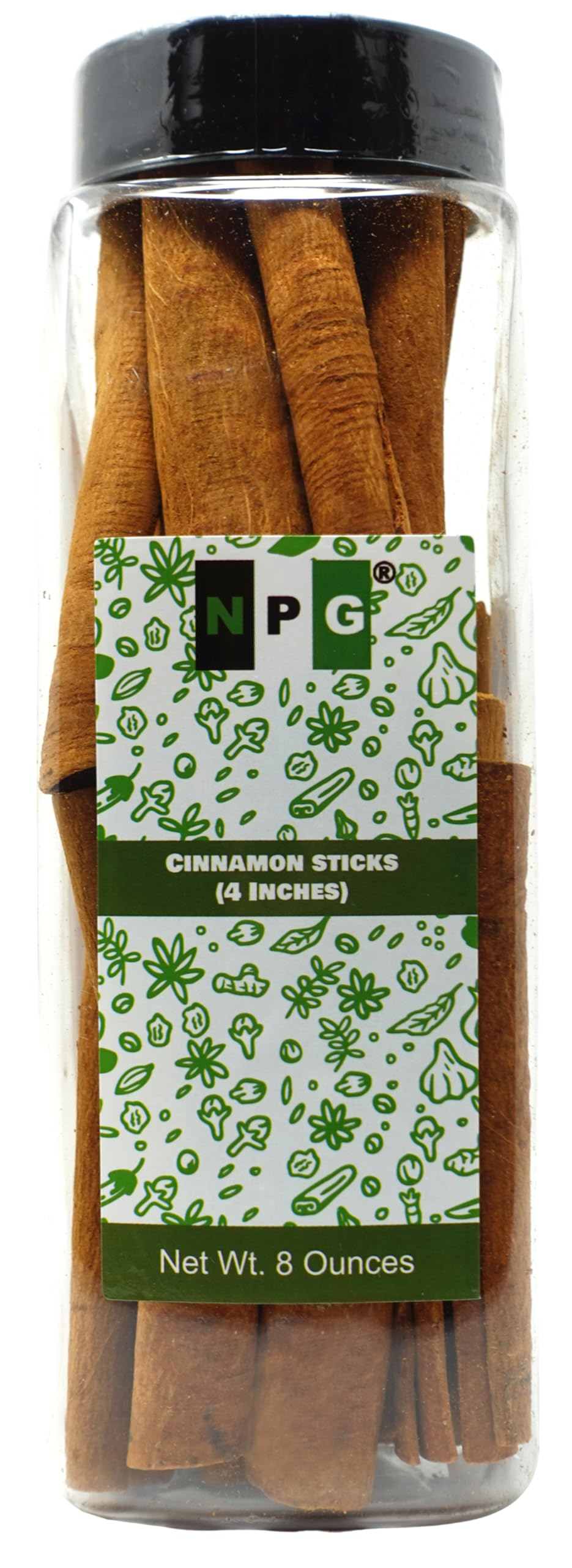 NPG Cinnamon Sticks 4'' Length 8 Ounces, Strong Aroma Cassia Cinnamon Sticks Perfect for Crafting, Baking, Cooking, and Beverages, All Natural, Non-GMO, Vegan, Gluten Free