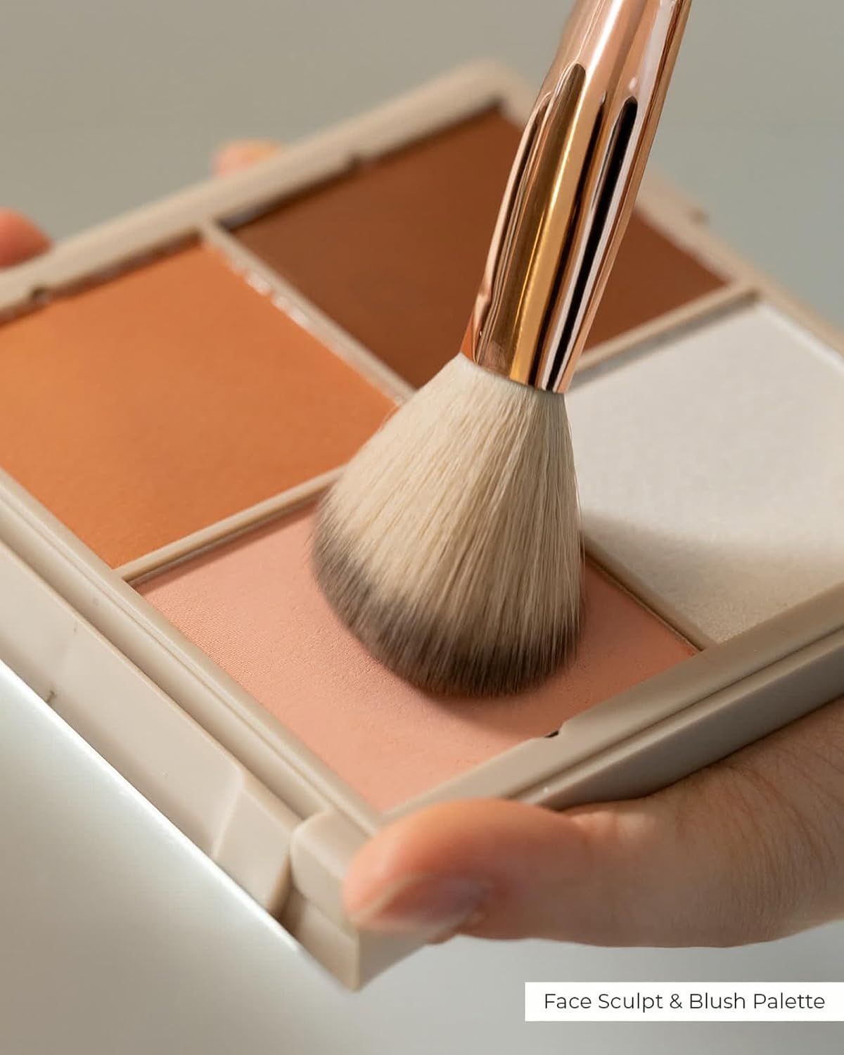 4 Colors Face Palette with Contour, Blush, Highlighter & Bronzer, Multi-Use Makeup Kit for Smooth Blending & Natural Glow