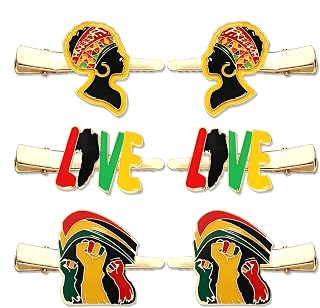 Boderier 6 Pack Juneteenth Hair Clip for Women Girls Juneteenth 1865 Black Queen Live Fight Hair Clip Holiday Accessories LIVE