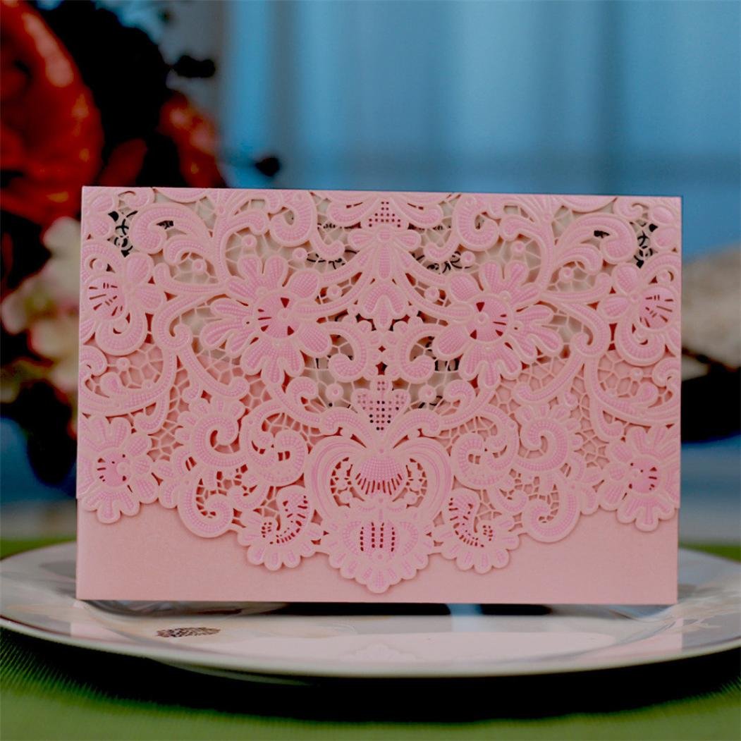 certainPL Elegant Invitations Cards Kits 10Pcs Laser Cut Lace Wedding