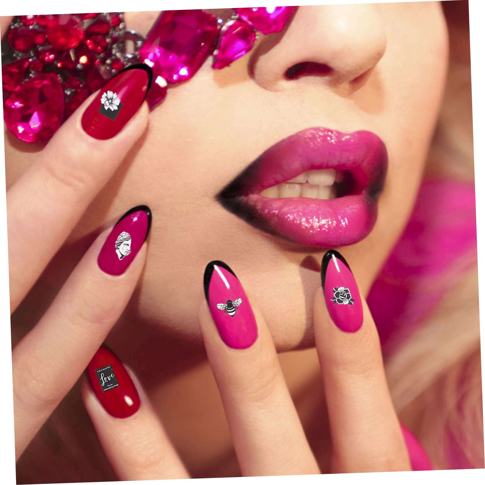 4 Set Adesivi Per Unghie Fiori Nail Art Decal Per Decorazioni Eleganti Per Feste E Speciali Adatti Donne E Ragazze 10 Fogli*4