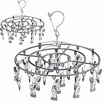 Vista 9 de Colgador de calcetines para secar con 24 clips, estante de ropa, perchas para ropa interior, ropa sucia, perchas para colgar, secador de hierbas