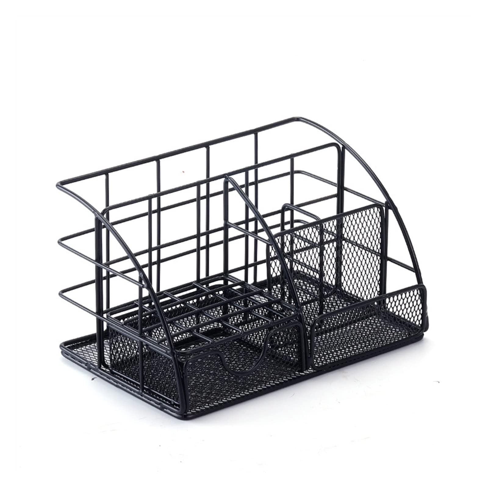 Portapenne da Scrivania con Cassetto, Elegante Organizer in Rete Metallica per Ufficio Domestico, Trucco - Accessori per Ufficio Portapenne,Black