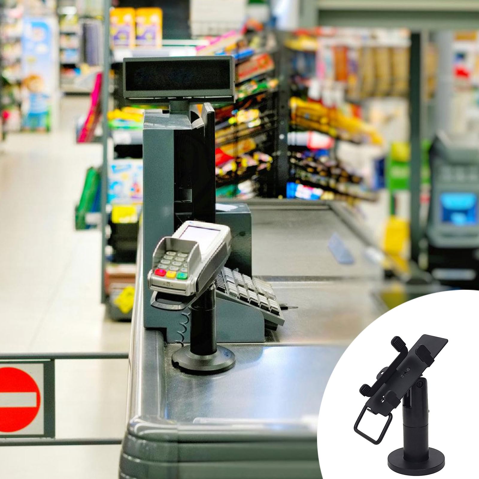 Supporto ergonomico regolabile POS installazione senza attrezzi lettore di carte di credito rack per banco negozio supporto terminale carta di credito