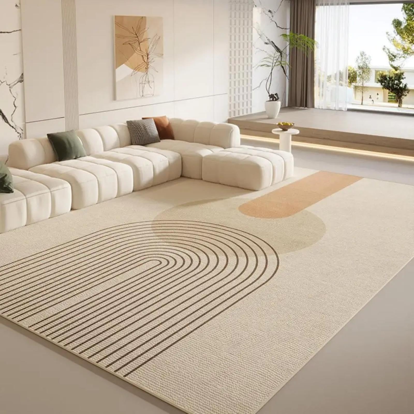 Tapis de sol moderne grande surface style simple pour décoration F-90