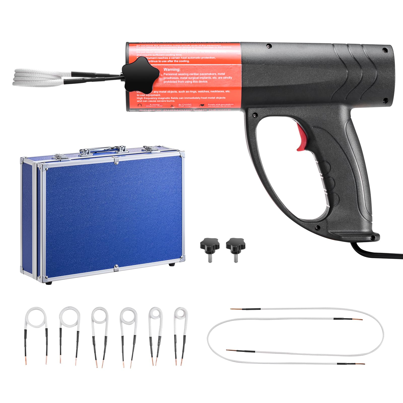 VEVOR Rimozione Bulloni Riscaldatore a Induzione, 1500 W 230 V, Strumento Portatile per la Rimozione di Dadi, Mini Macchina Riscaldante per la Rimozione di Viti Arrugginite, con 8 Bobine e Scatola
