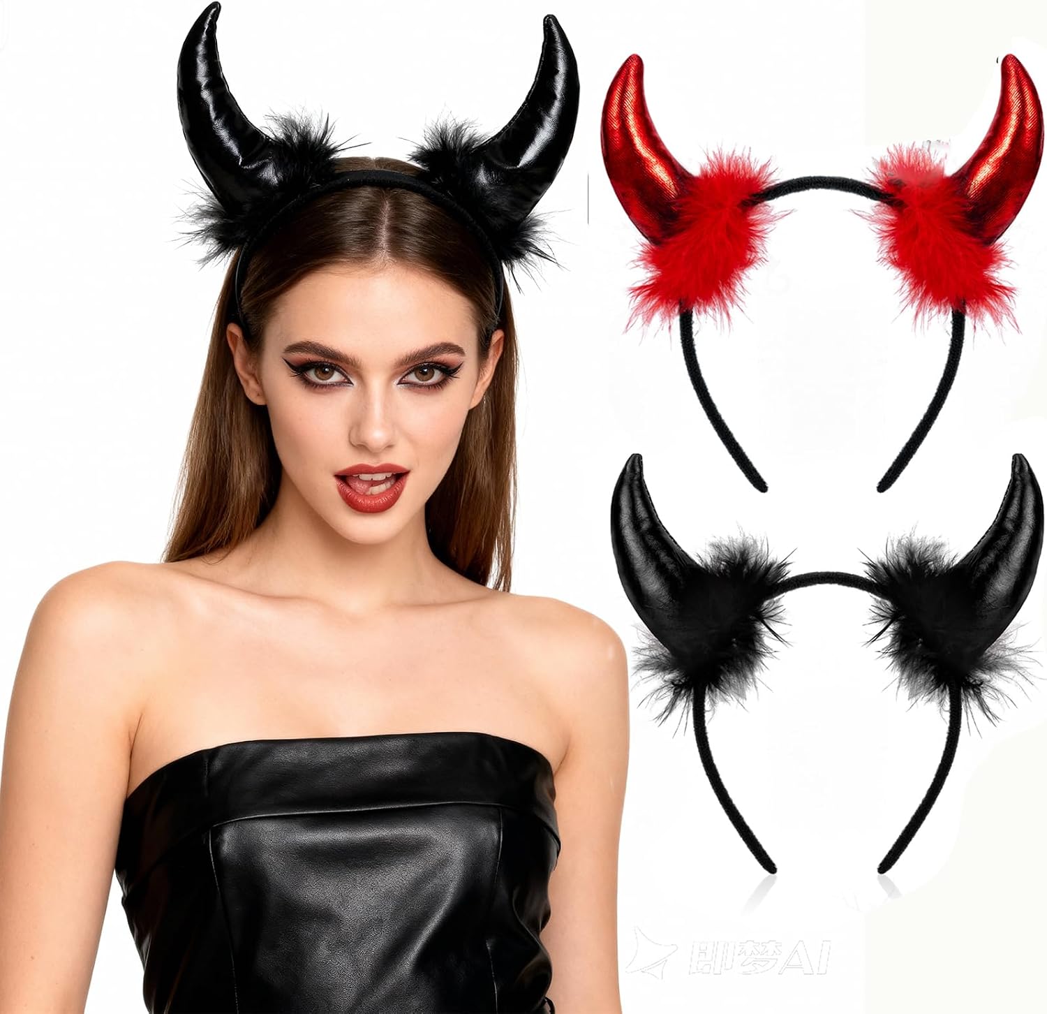 Serre-tête Cornes De Diable Rouge - Accessoire Halloween, Carnaval, Fête Déguisée, Réglable, Pour Femme, Homme, Enfant - 4