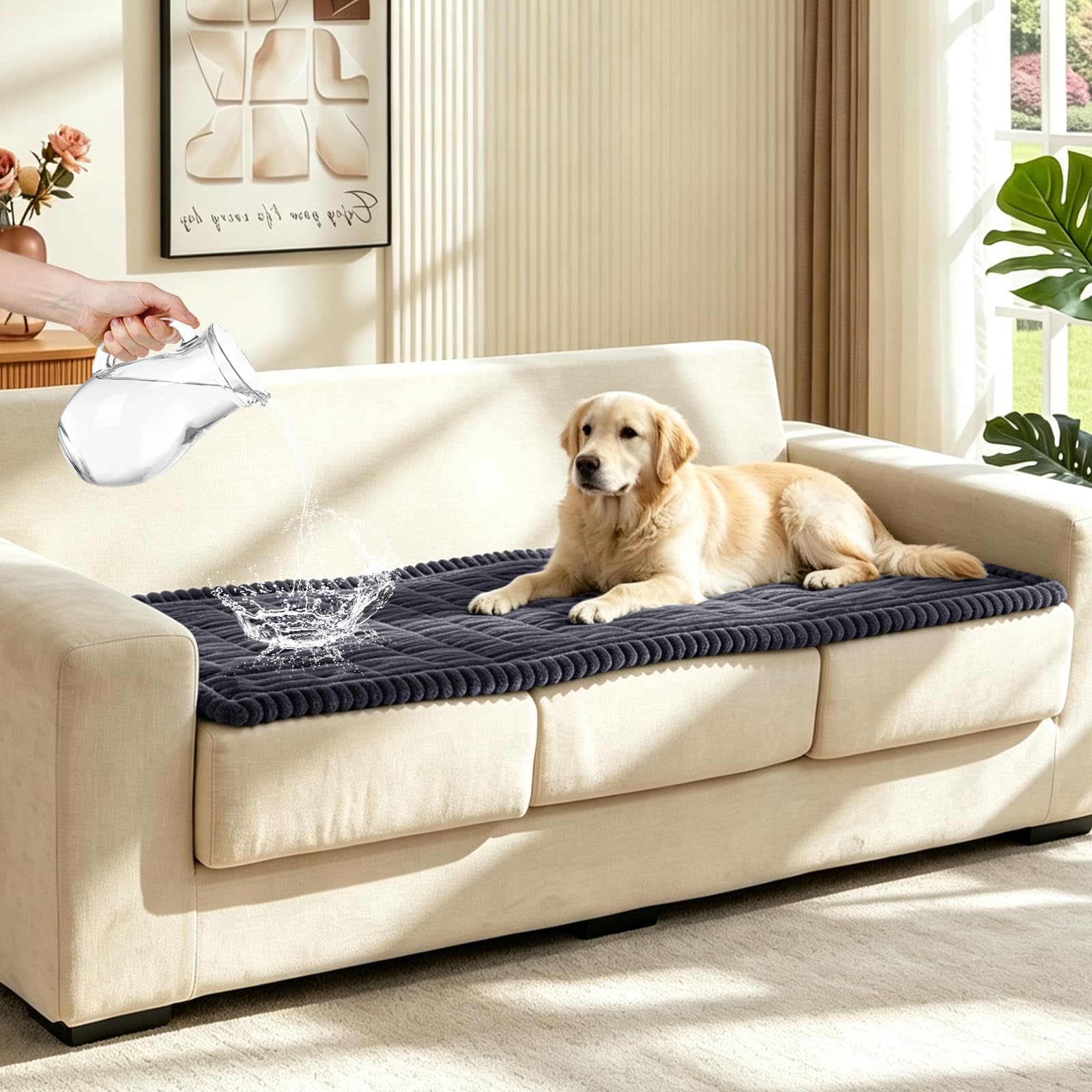 Wnote Waterproof Couch Cover for Dogs, Non Slip Washable Sofa Protector