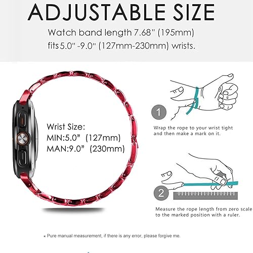 Vista 171 de Correas compatibles con Samsung Galaxy Watch FE / 5/4 de 1.575 pulgadas, correa de metal con diamantes de imitación brillantes de 0.787 pulgadas