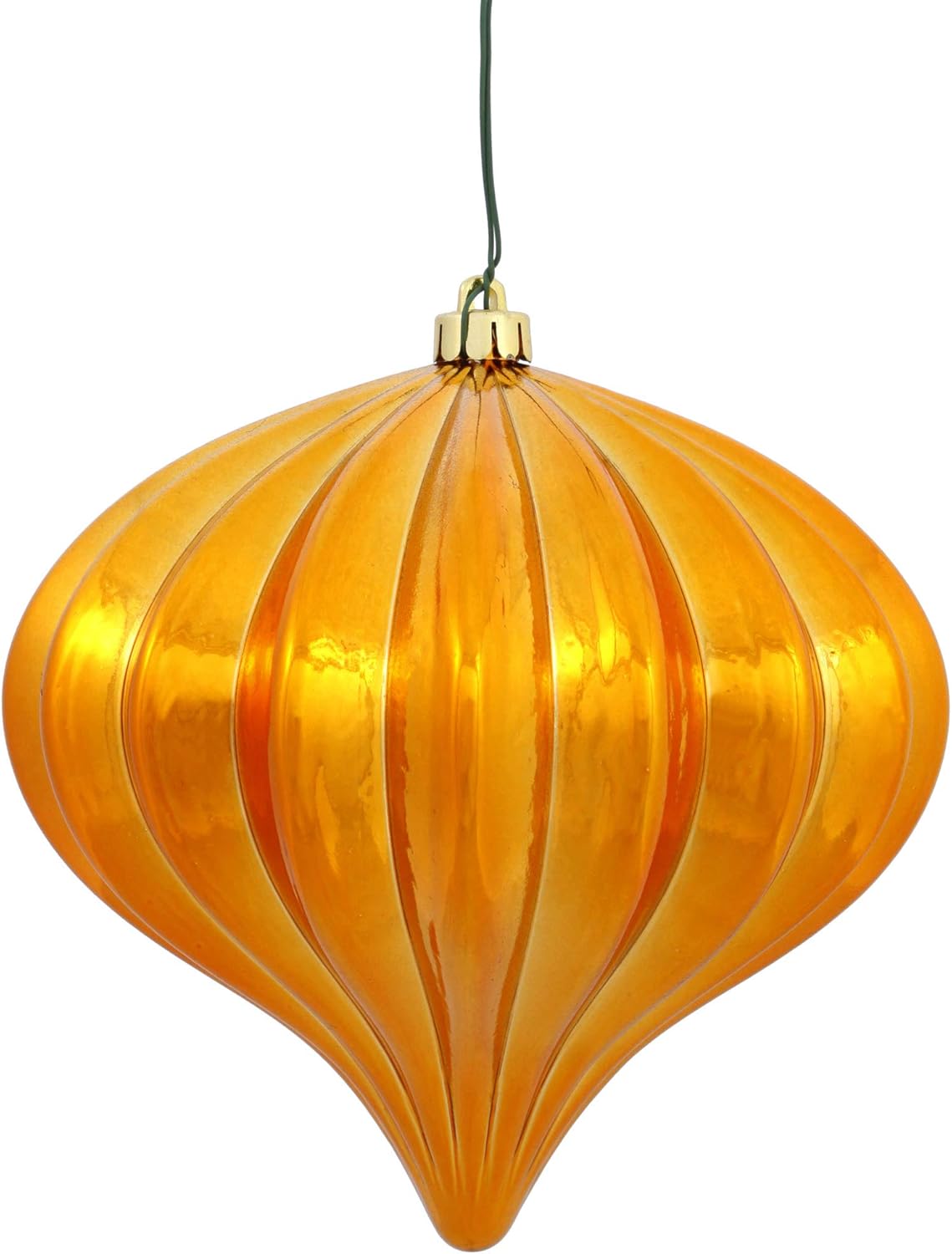 Vickerman 5.7" Antique Gold Shiny Onion Christmas Ornament, UV Treated, Set of 3