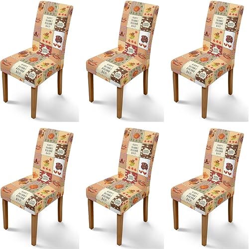 Miniatura 32 de Rnyleeg Fall Autumn Seat Covers for Dining Chairs Set of 4 Sunflower Themed Stretch Dining Chair Covers Soft Comfy Chair Slipcovers for Cocktail