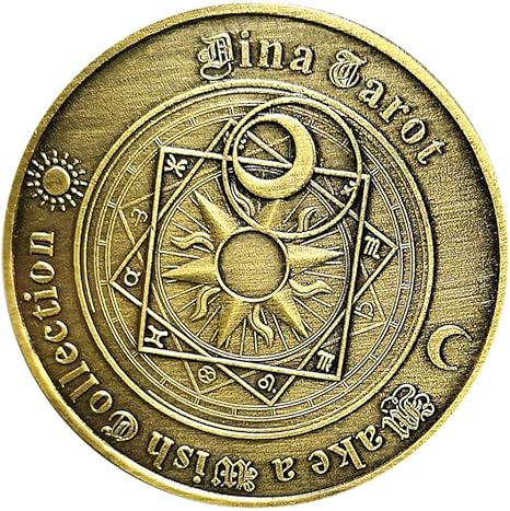 Amazon N A 合金記念コイン お土産コイン タロットコイン 占いコイン ギフト ラッキーコイン 金古美 40mm 通販