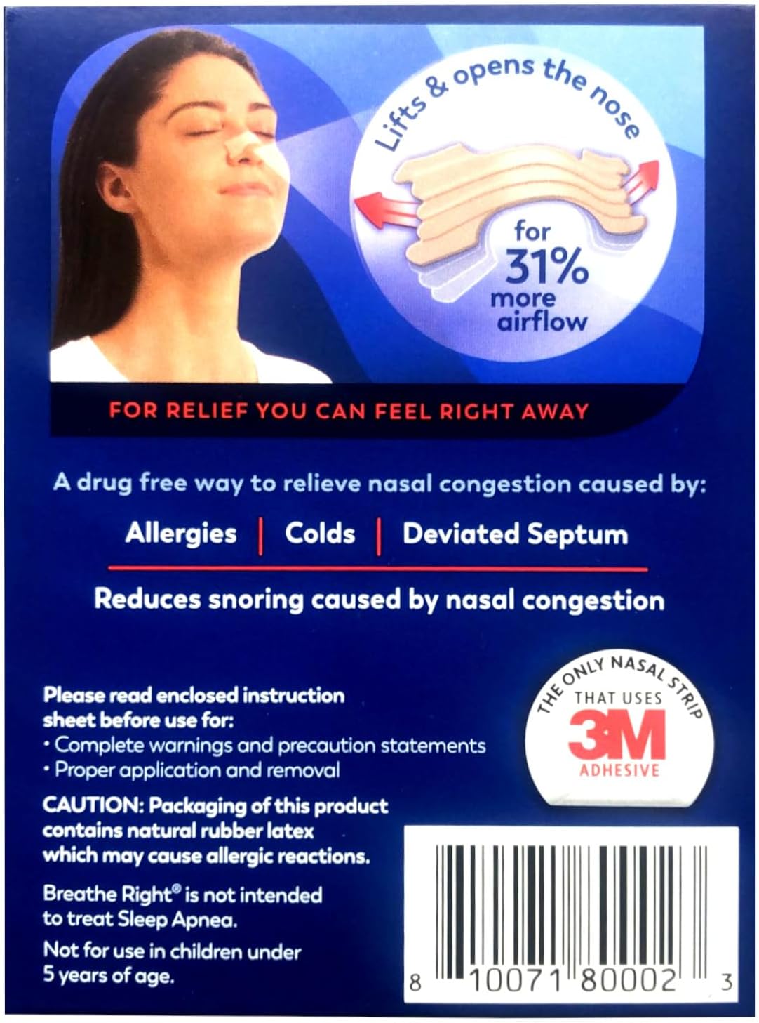 Breathe Right Tan Nasal Strips Extra Strength, 26 Count (Pack of 4)