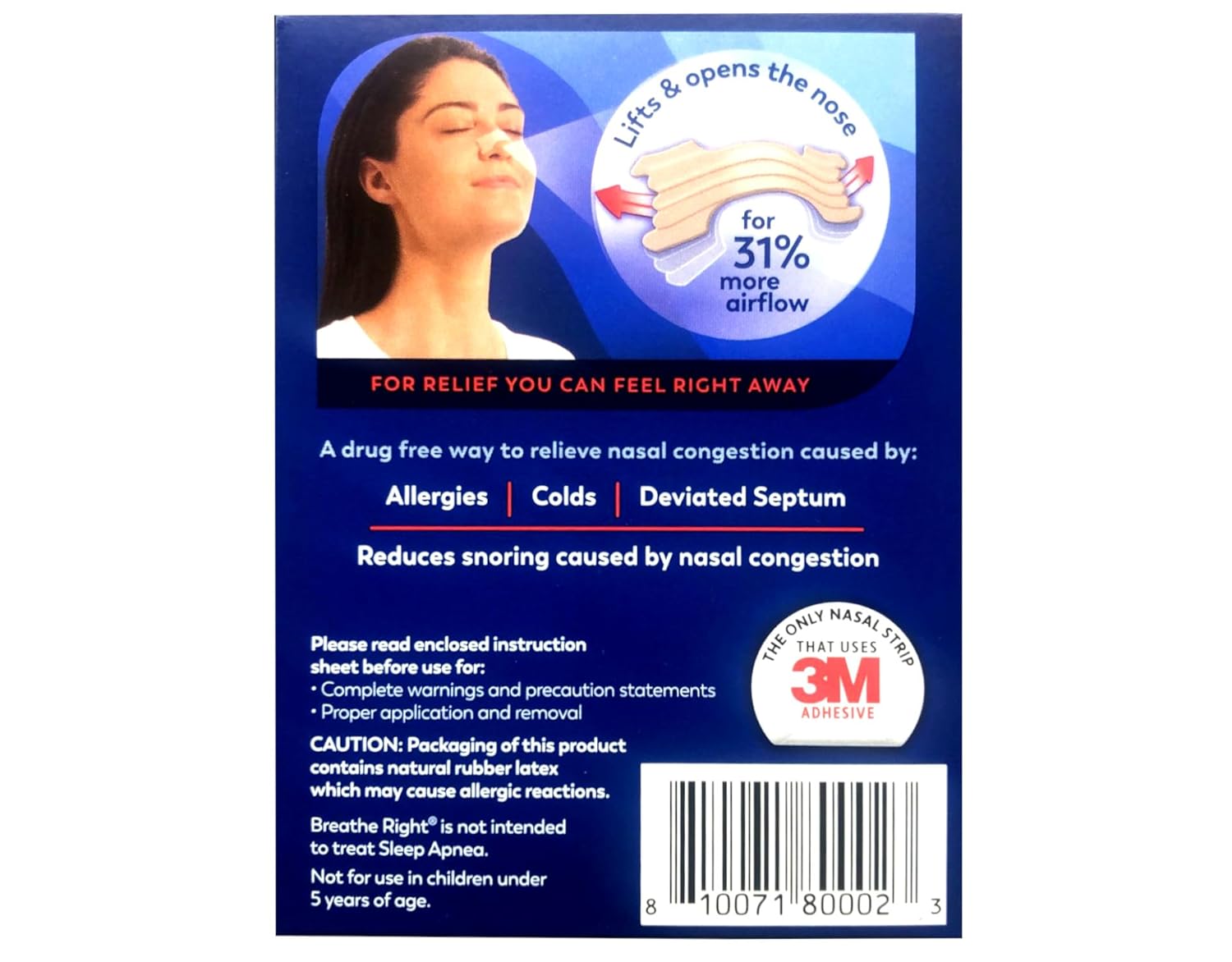 Breathe Right Nasal Strips to Stop Snoring, Drug-Free, Extra Tan, 78 Count (26 Each, Pack of 3)