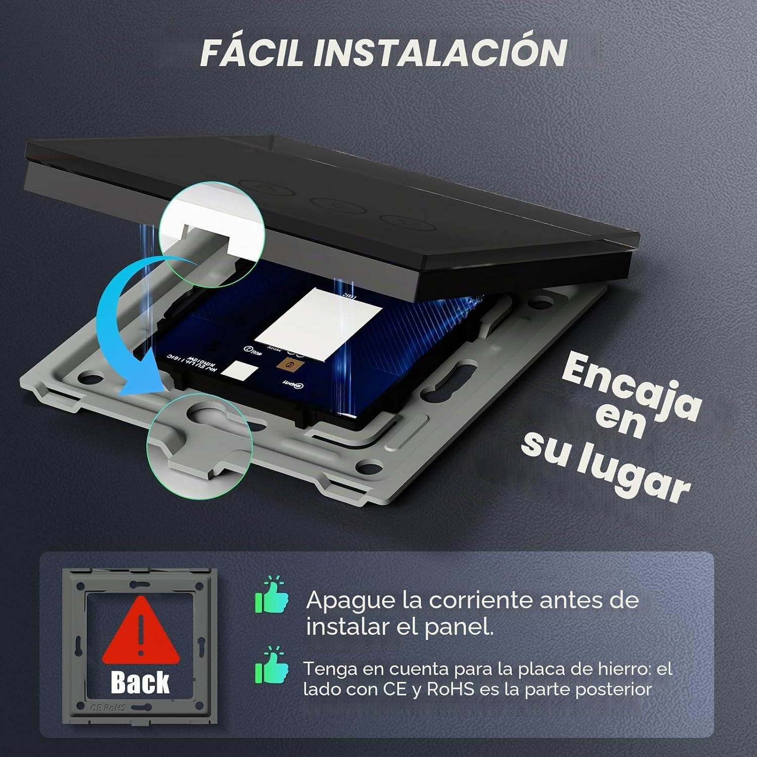 BSEED Interruptor de Atenuador Inteligente Negro,WIFI Interruptor regulador de luz compatible con Amazon Alexa y Google Home,Control de APP y Función de Temporizador,Interruptor de luz inteligente 9