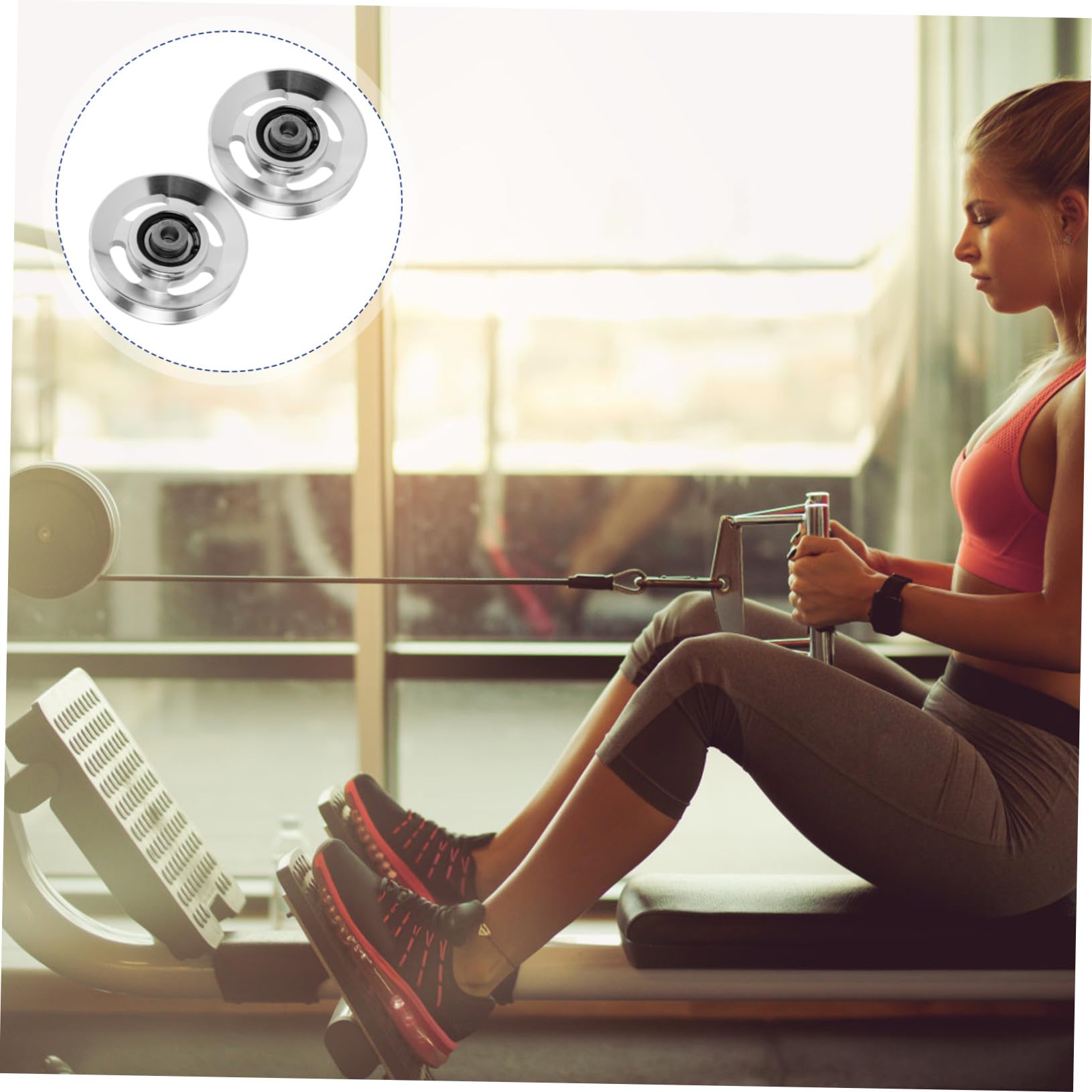 Alipis Austauschbare Seilrollen Leicht zu Installieren 2 Stück aus Aluminiumlegierung Verschleißfeste Fitness Riemenscheiben für Home Gym Training und Krafttraining