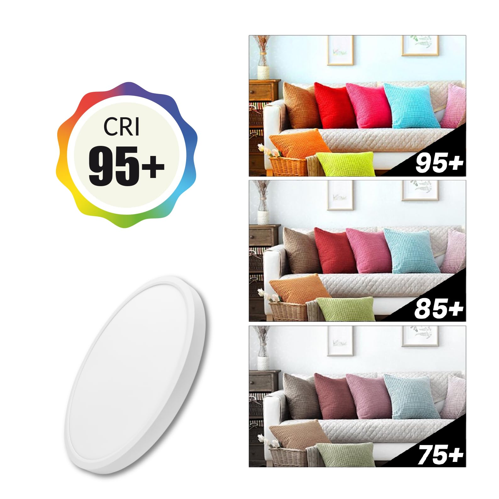 LED ATOMANT 2x Plafón LED Redondo Superficie 40cm 42W CCT 3000-6500K IP44 | 3050 Lumenes, Diametro 400mm