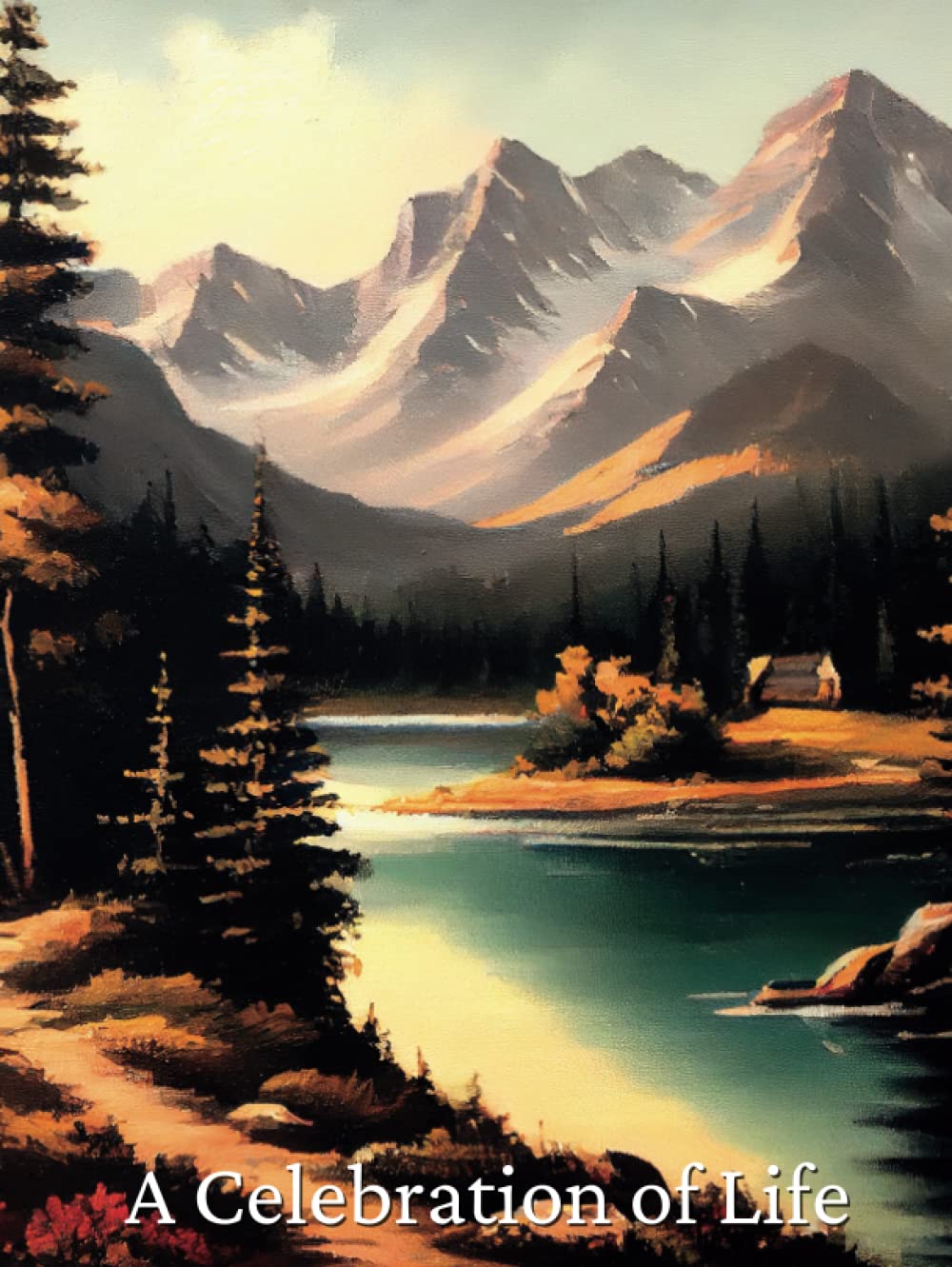 A Celebration of Life: Funeral Guest Book with Mountain Picture Theme Cover